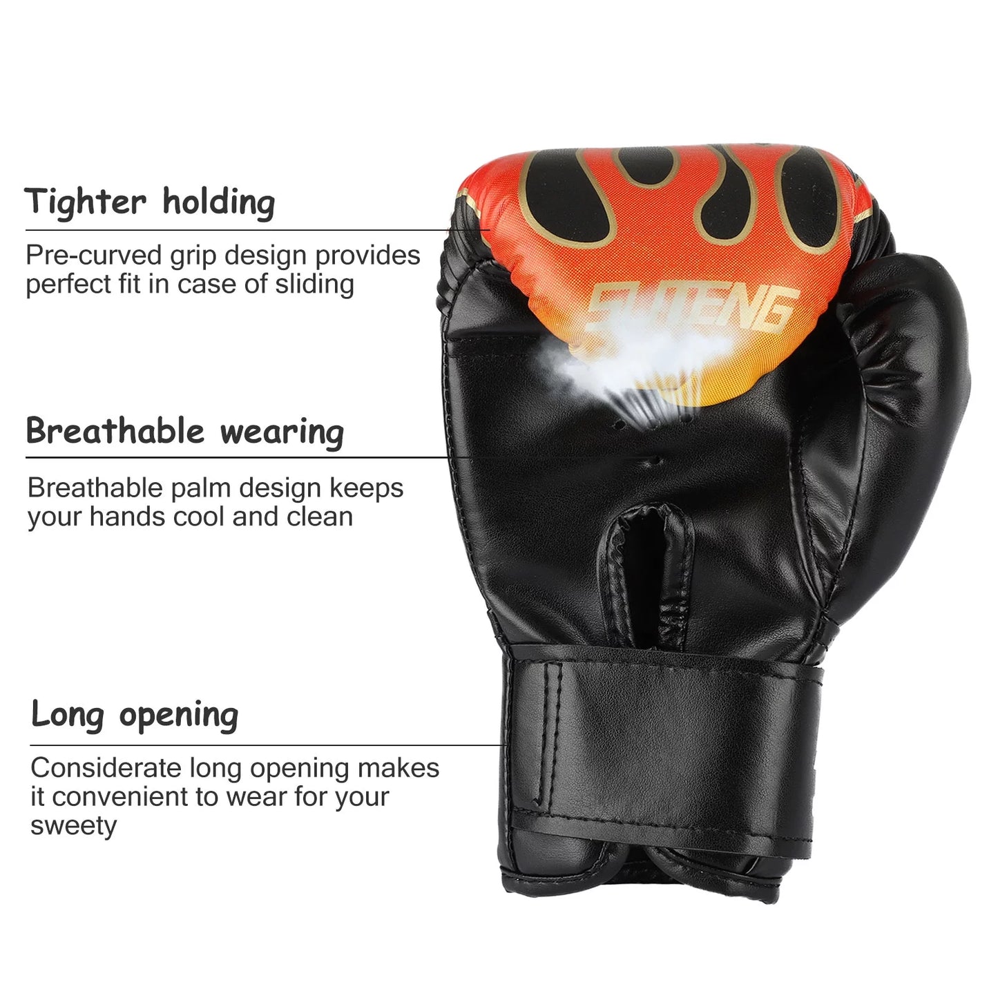 Teenager Boxing Gloves,  PU Leather Sparring Grappling Punch Training Boxing Gloves, Breathable & Lightweight Boxing Gloves W/ Adjustable Wrist Strap for 12 to 18 YR Boys Girls Birthday Gift